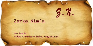 Zarka Nimfa névjegykártya